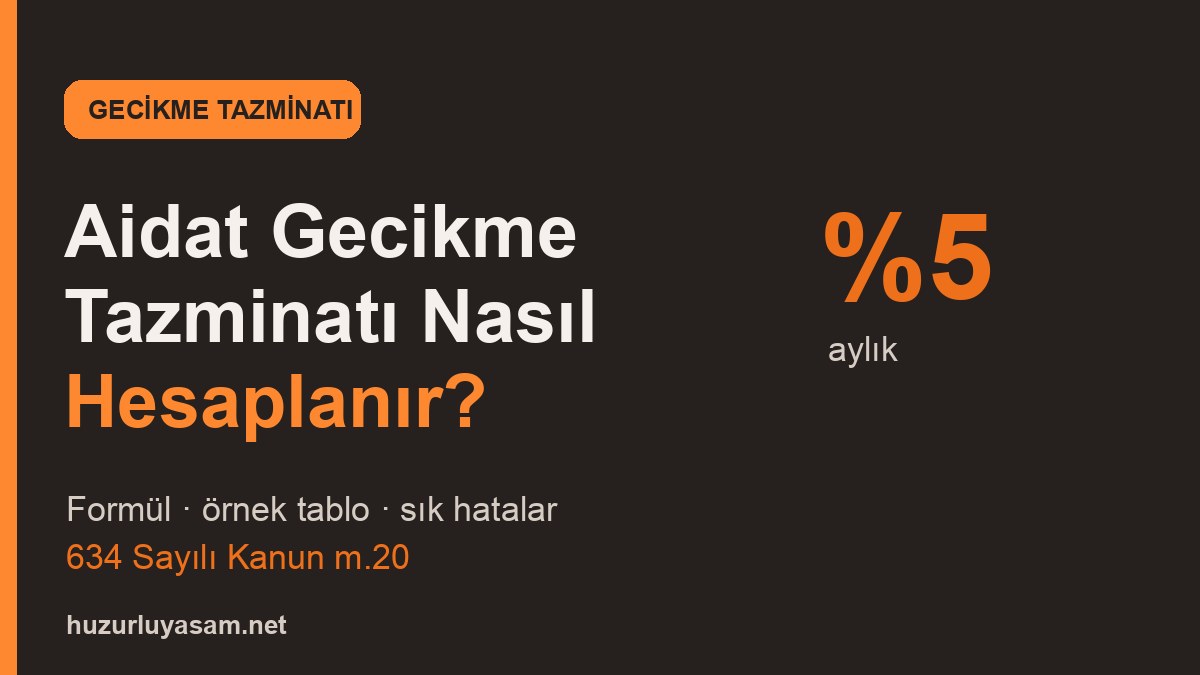 Aidat Gecikme Tazminatı Nasıl Hesaplanır? Aylık %5 (2026)