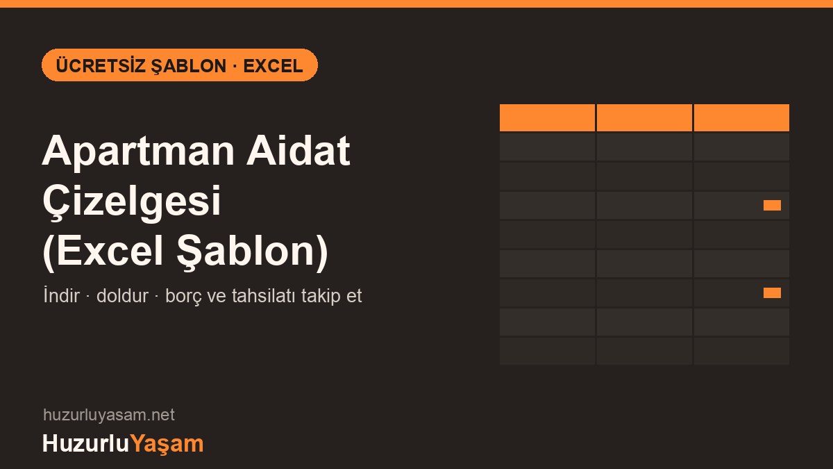 Apartman Aidat Çizelgesi (Ücretsiz Excel Şablon İndir)